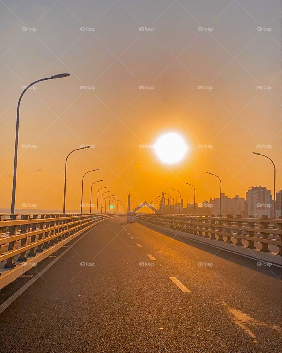 Sunrise from the only bridge we have in Maldives...