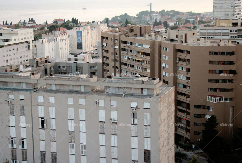 Buildings in triangle shape