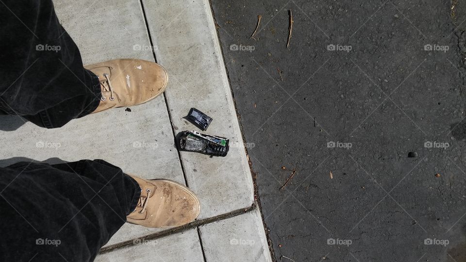 demolished cell phone
