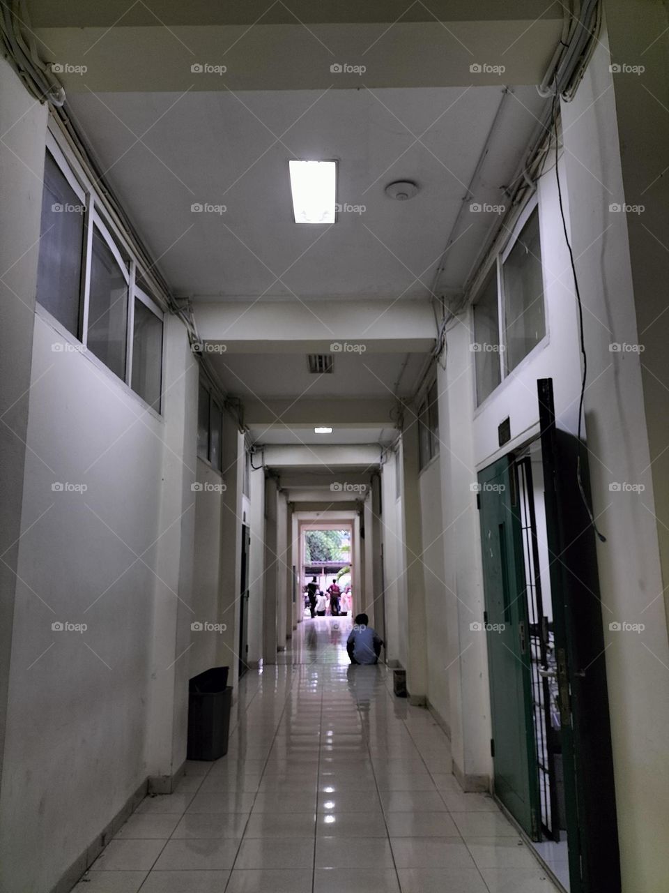 Class hallway image for background