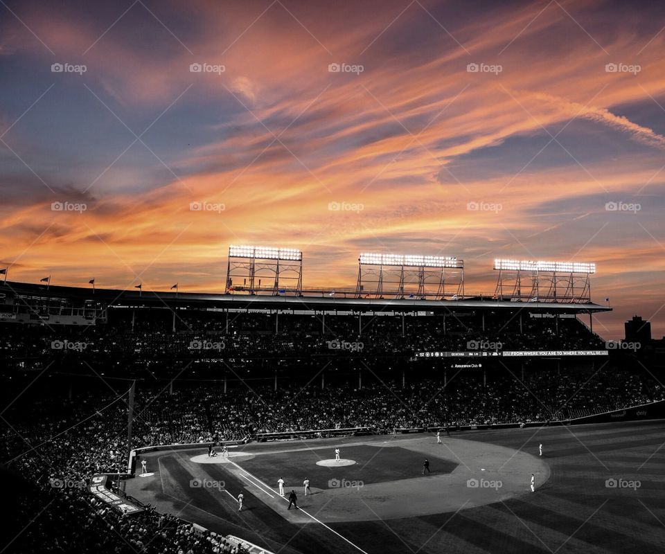 Night game at Wrigley