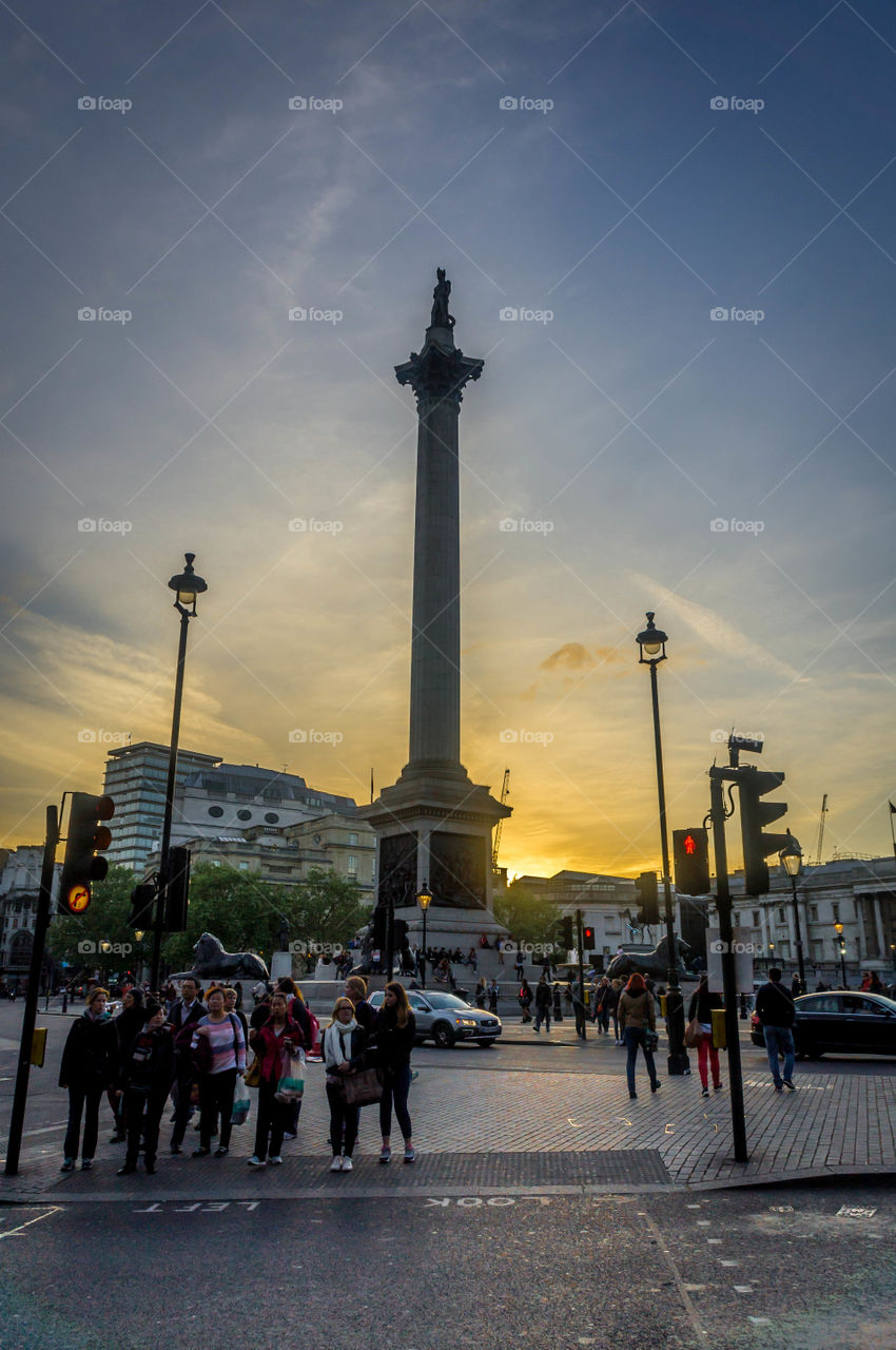 Trafalgar square. London landmarks Trafalgar