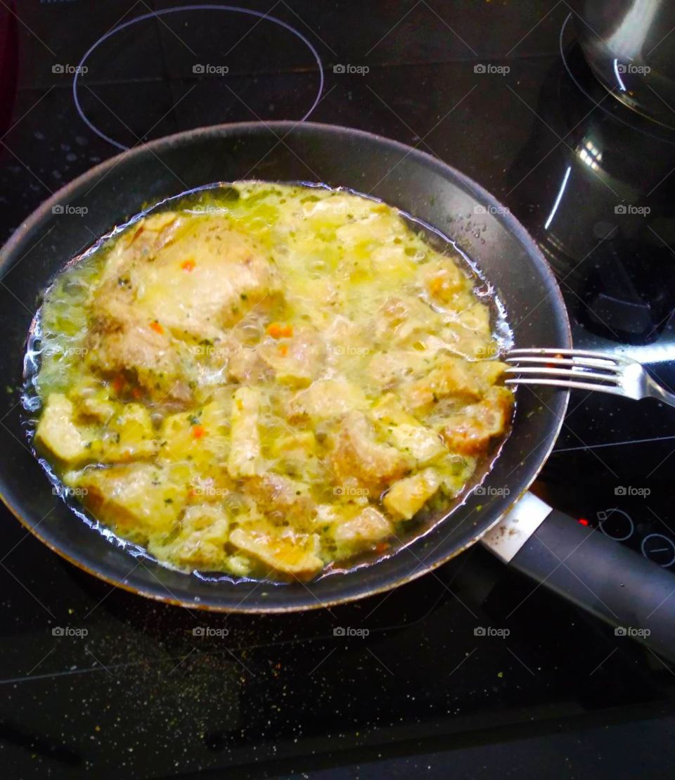 Meat with mushrooms sauce...home made