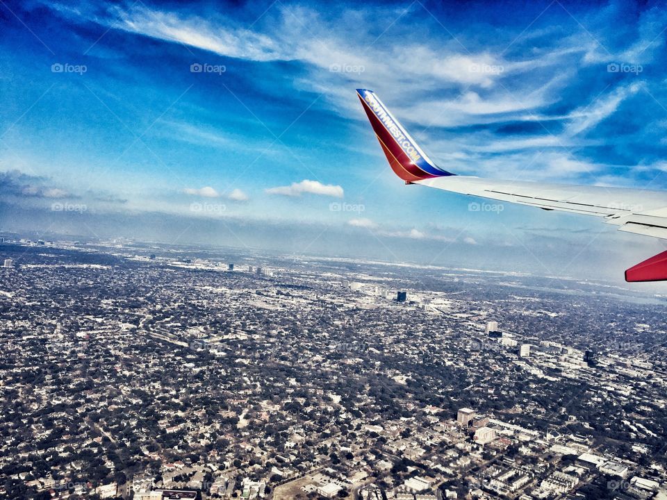 Southwest airplane taking off from Albuquerque 