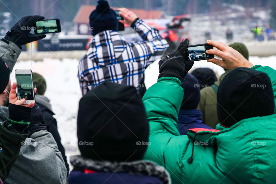 WRC Rally Sweden 2019, fans are filming with phones