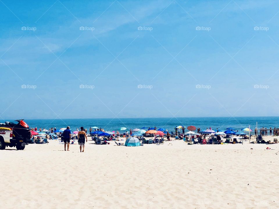 Atlantic beach, located on the southern shores of Long Island draws crowds of sun bathers during the summer months. 