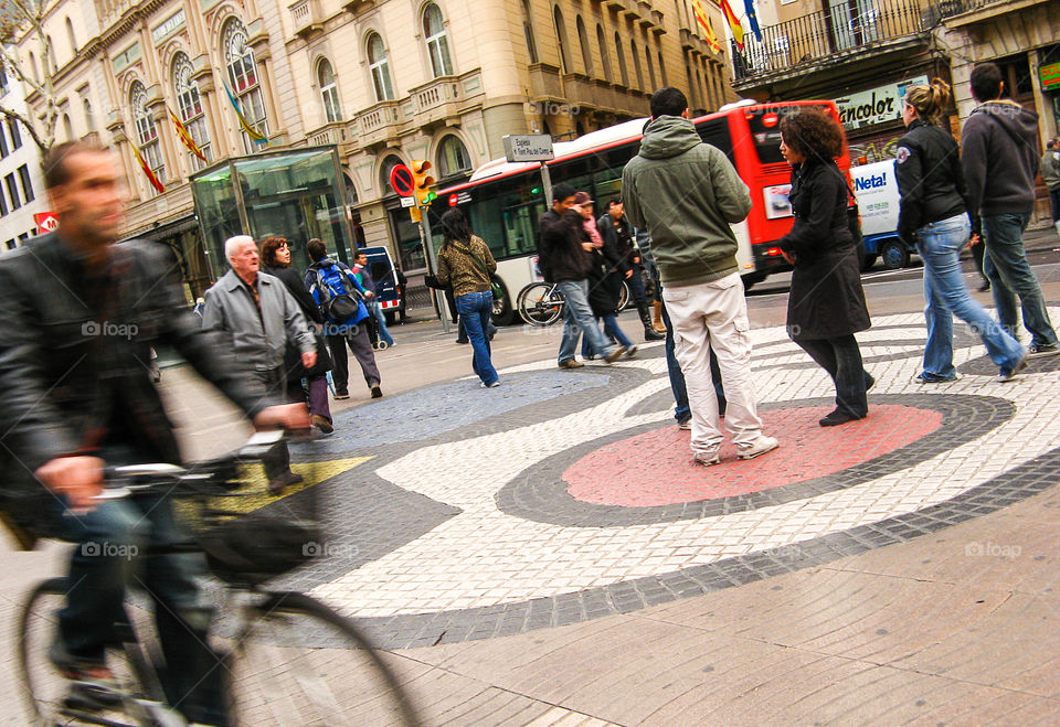 Busy ramblas, Barcelona . Las Ramblas de Barcelona