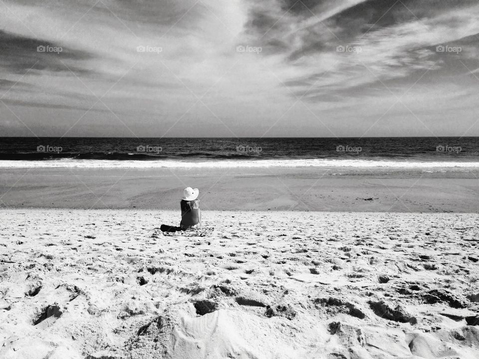 Single woman on beach