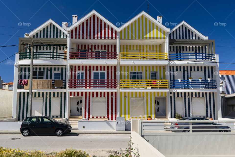 Striped colored houses