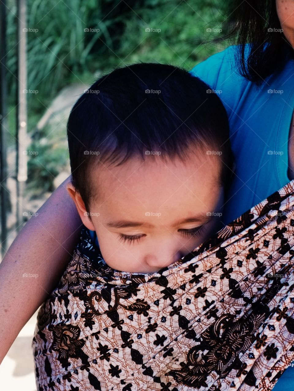 Baby sleep in a carriage 