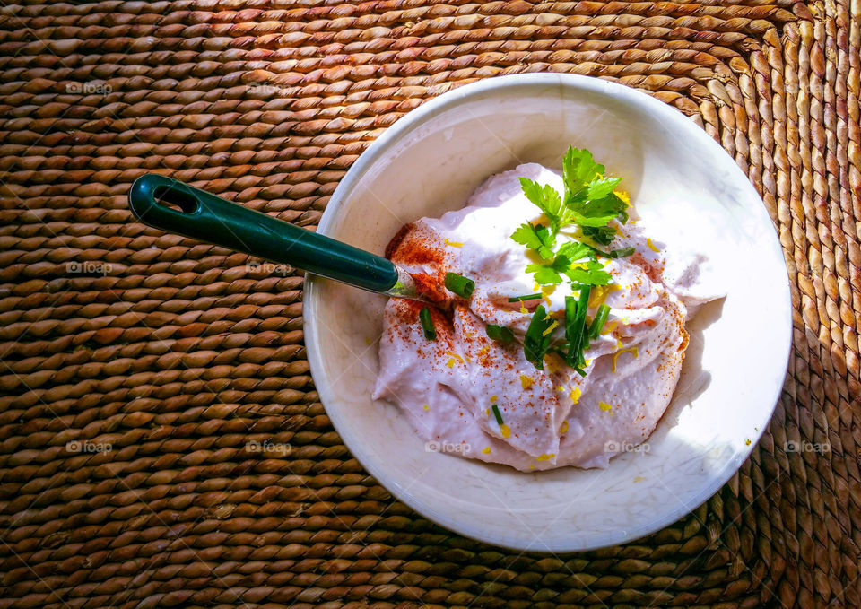 Taramasalata with lemon zest and herbs