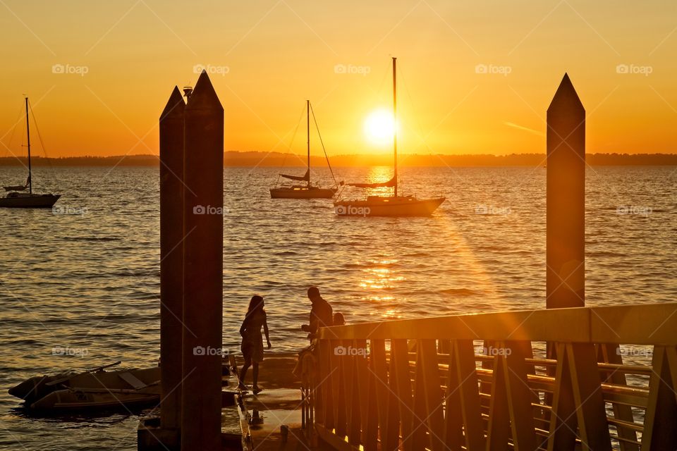 Sunset by the shore