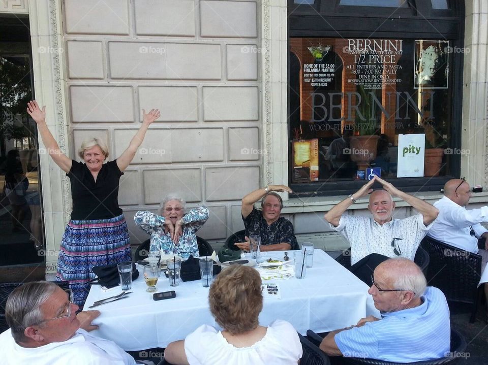 Seniors doing the YMCA