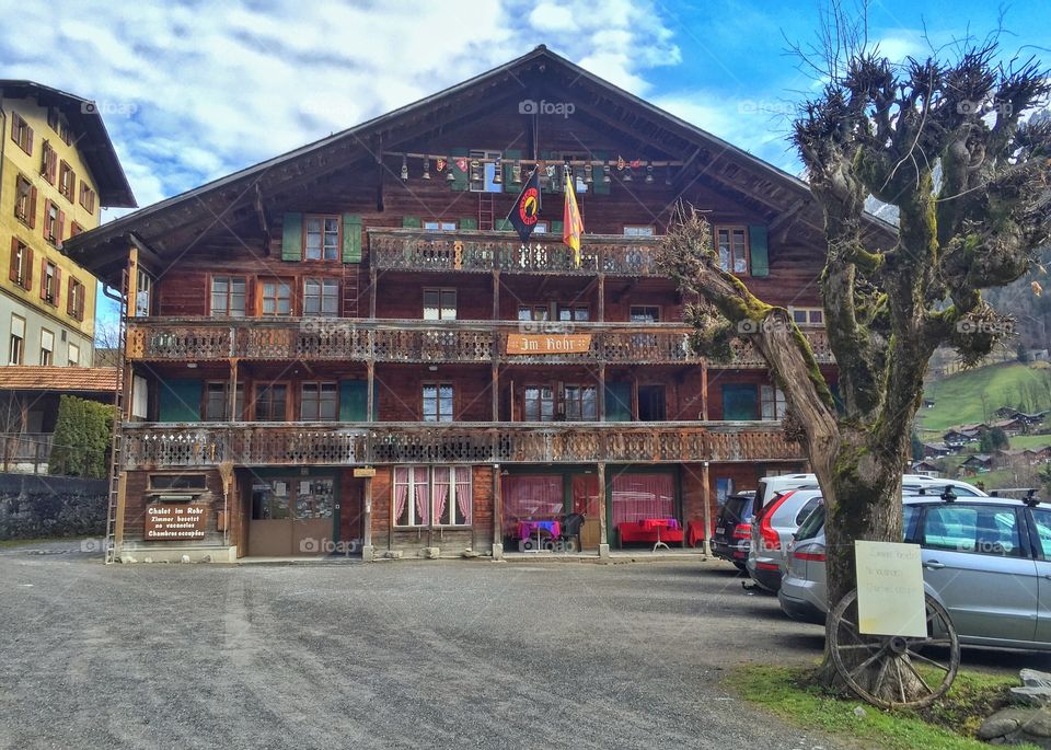 Native Swiss Wooden village house 