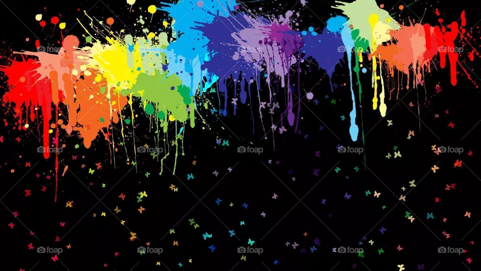 painting with black background bright painting colours