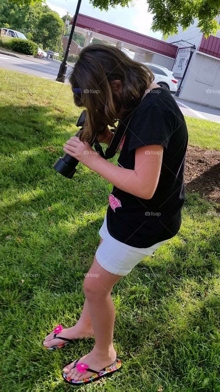 Young child with camera