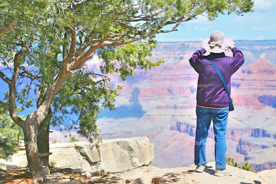 Tourist at the Grand Canyon