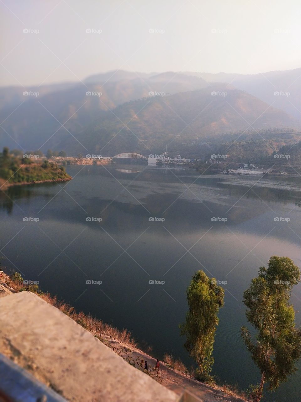 A panoramic view of the famous Tehri Lake at Chinyali Saud en route to Gangotri in the great Himalayan region