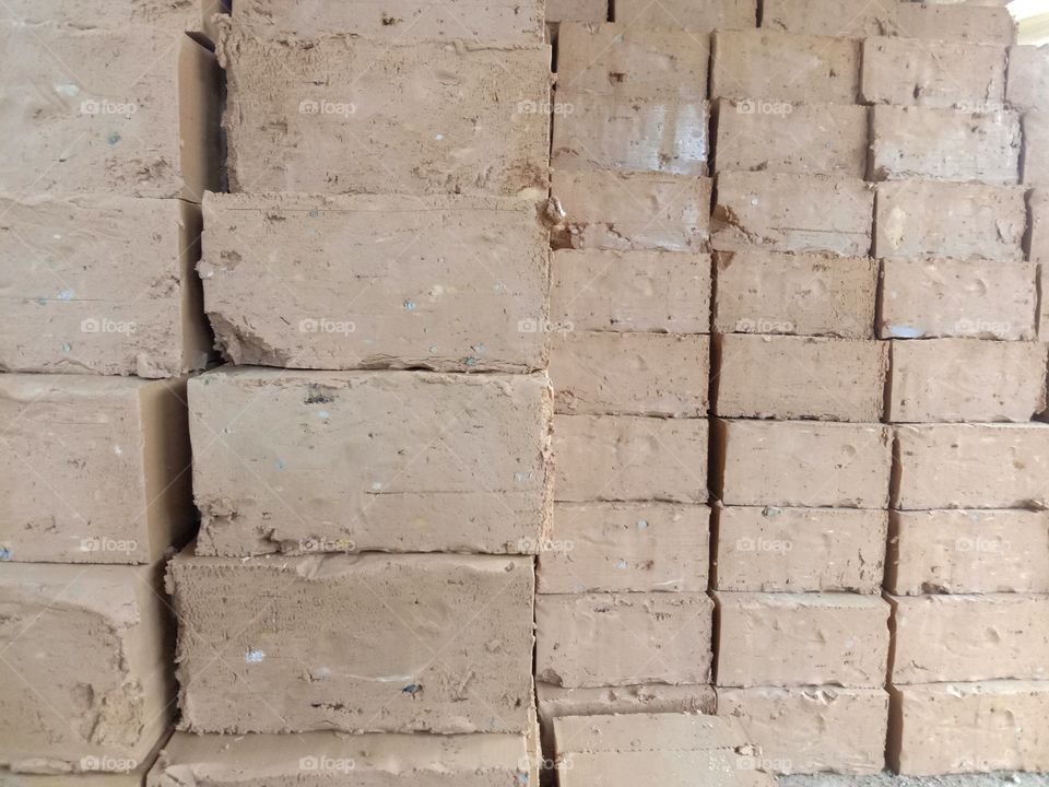 wet bricks pattern set on the ground