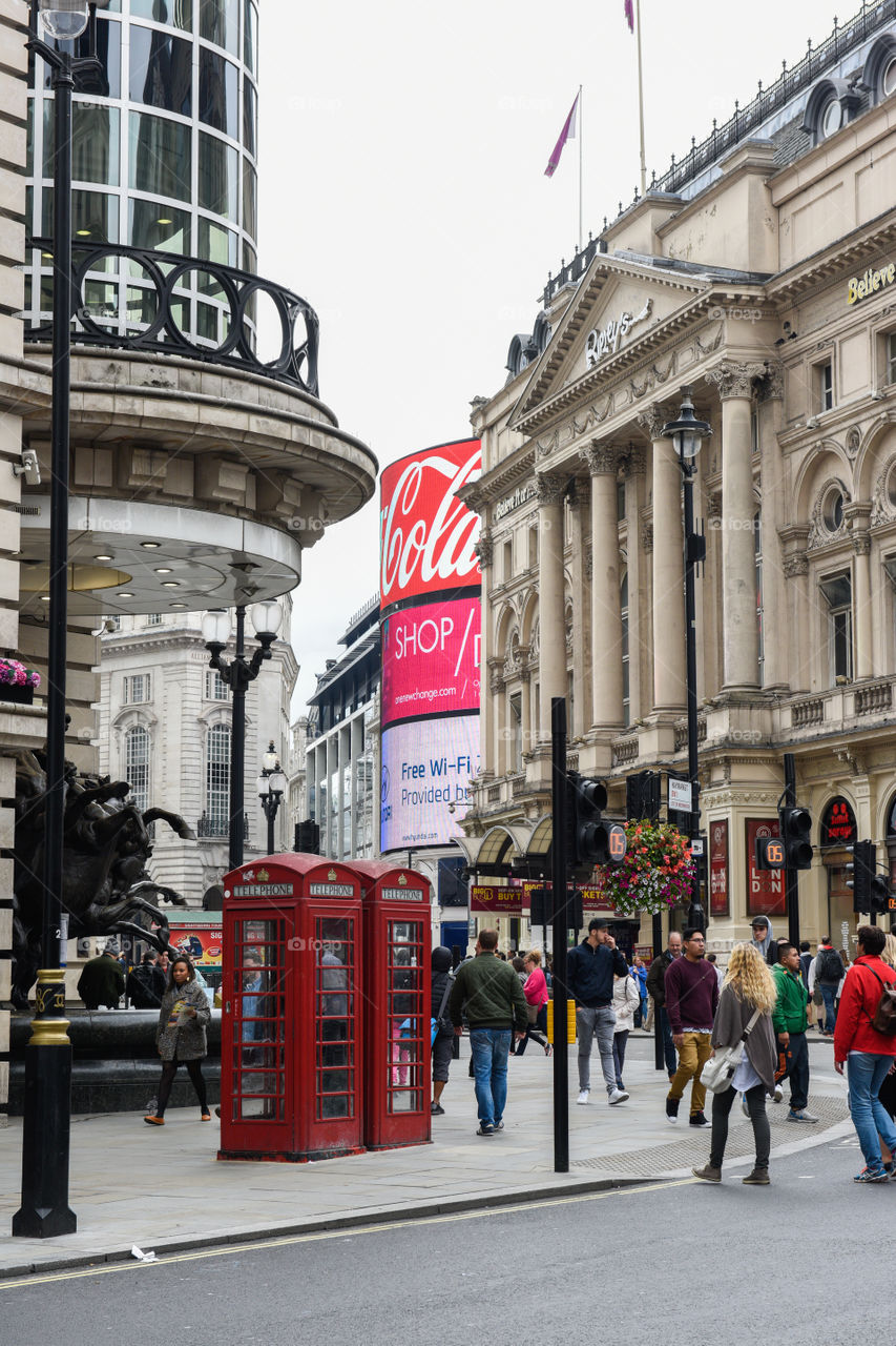 Piccadilly Circus in London.