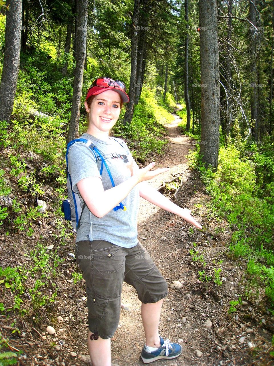 Getting ready to hike up the mountain in Wyoming 