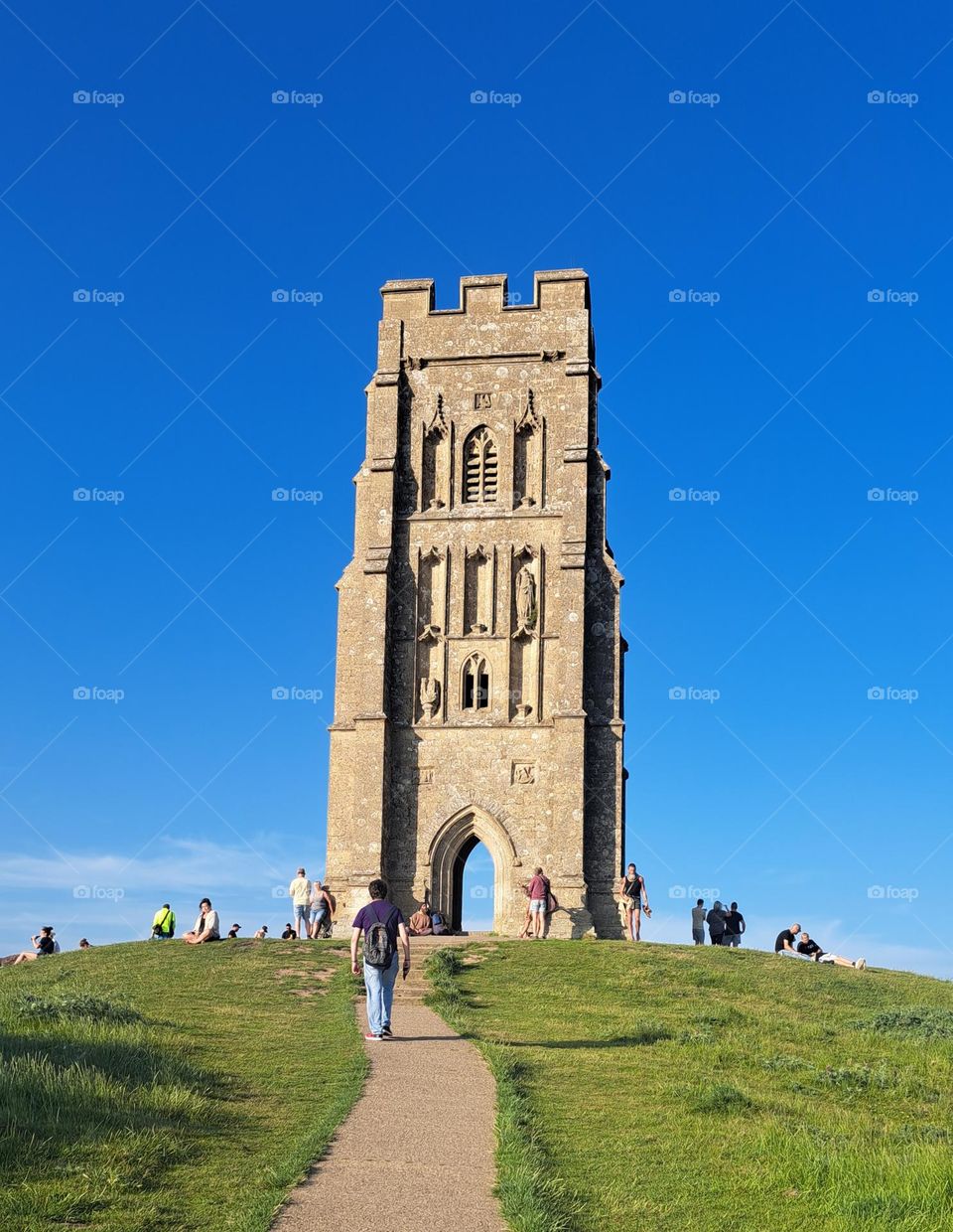 St michaels tower stood proudly at the top of glastonbury tor