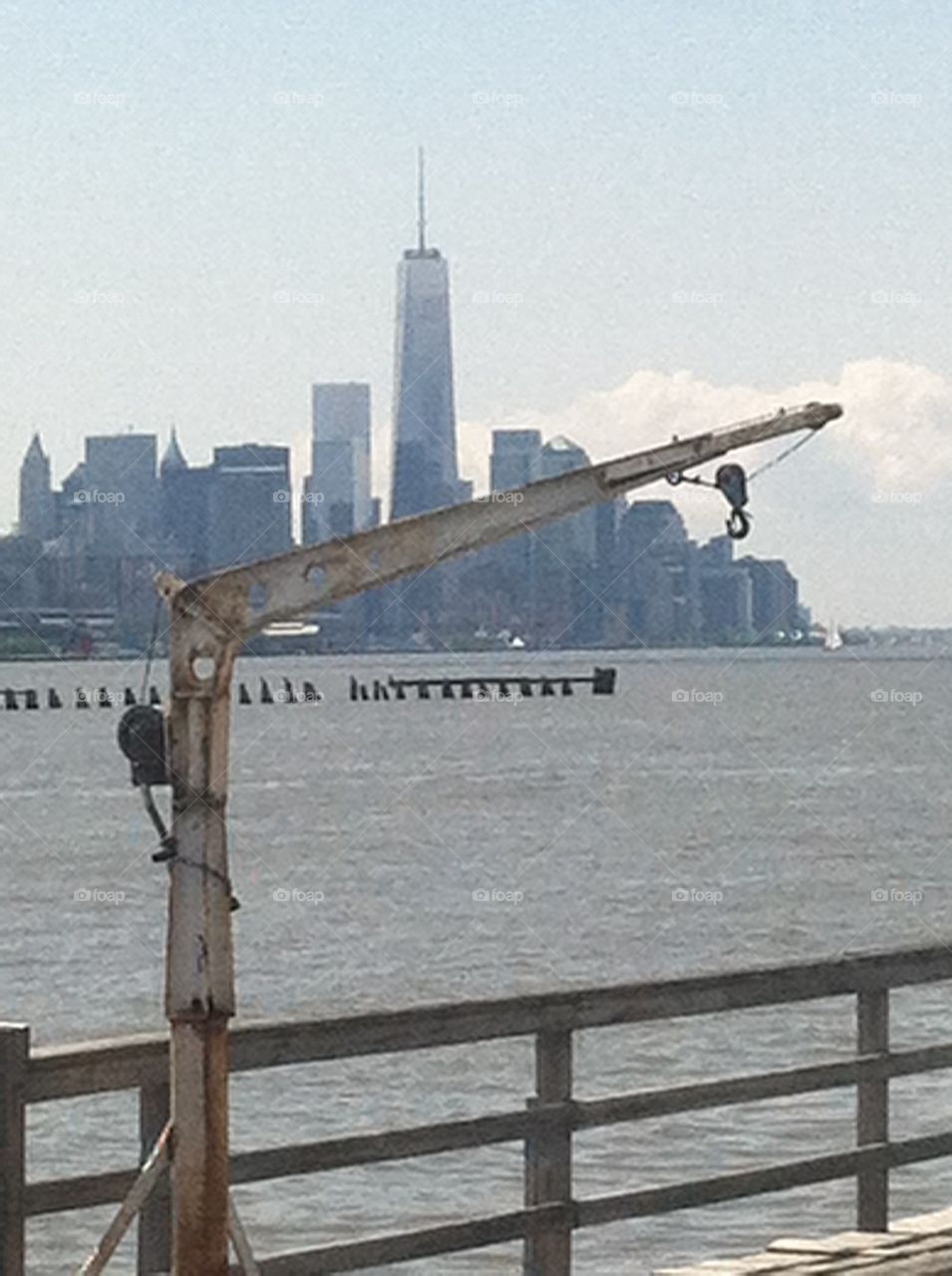 Crane on Hudson River