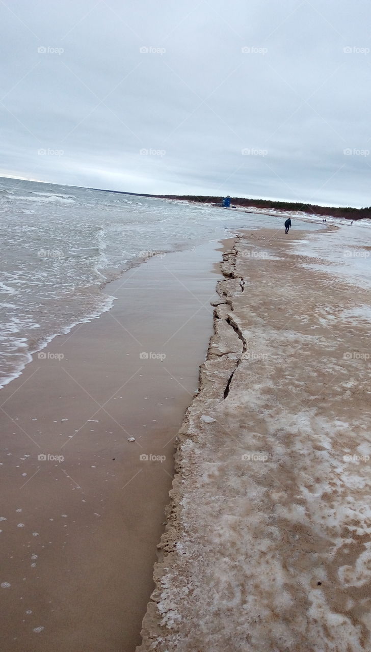 Frozen beach