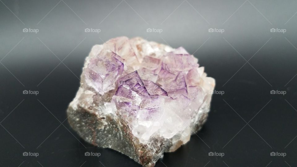 purple cubic fluorite crystal specimen