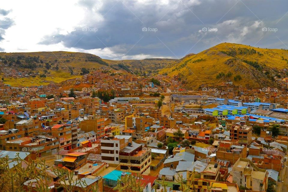 Puno , Peru from above 