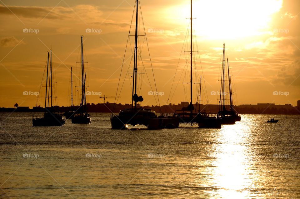 Sunset at saint maarten