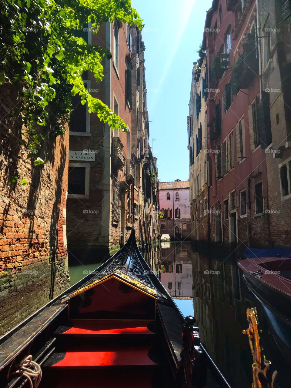 A quiet gondola ride in Venice 