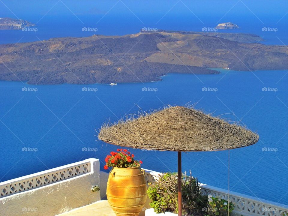 Beautiful view from the caldera at Santorini