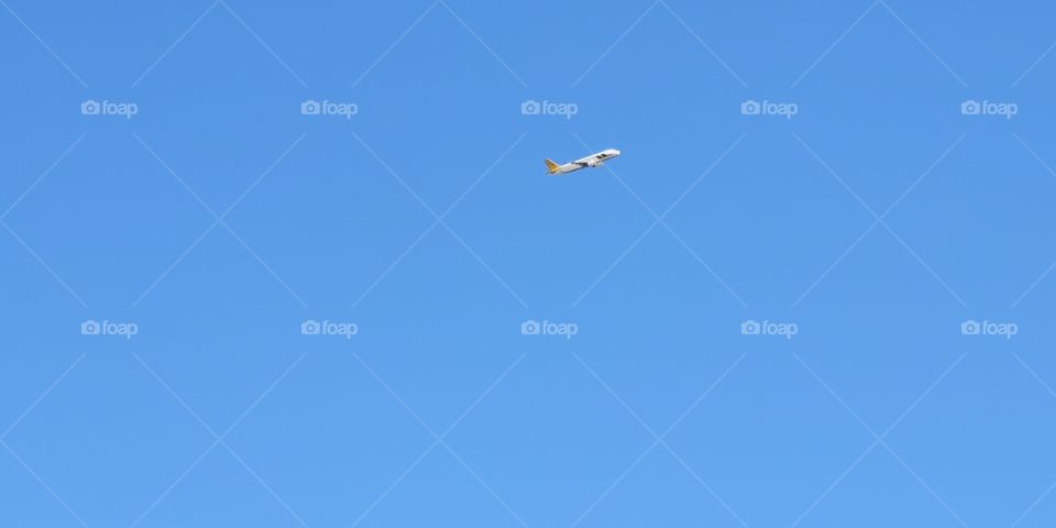 Plane capture in sky