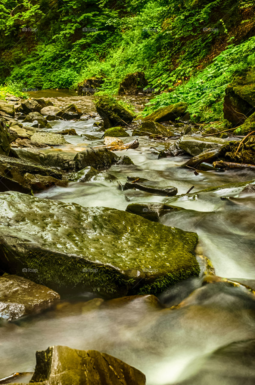 Shypit waterfall in the Carpathian mountains