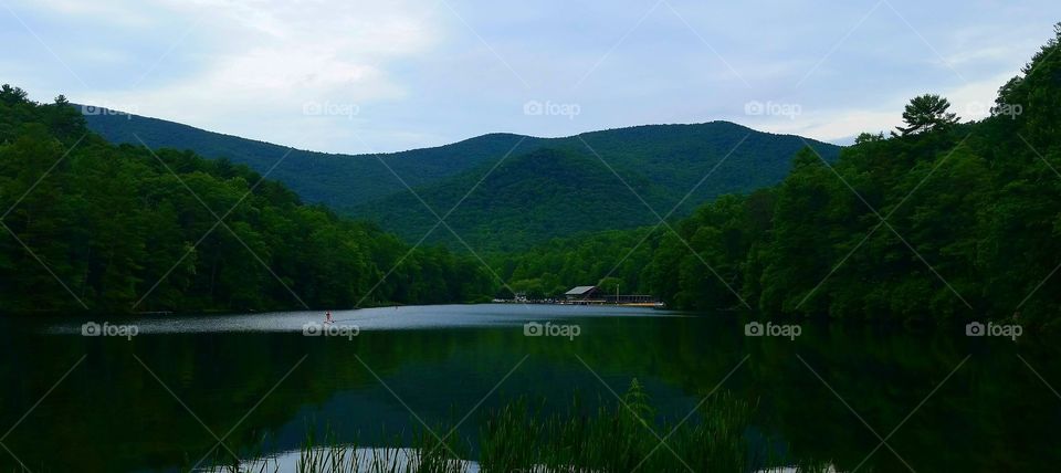 Beautiful mountain lake in Vogel state park, Georgia