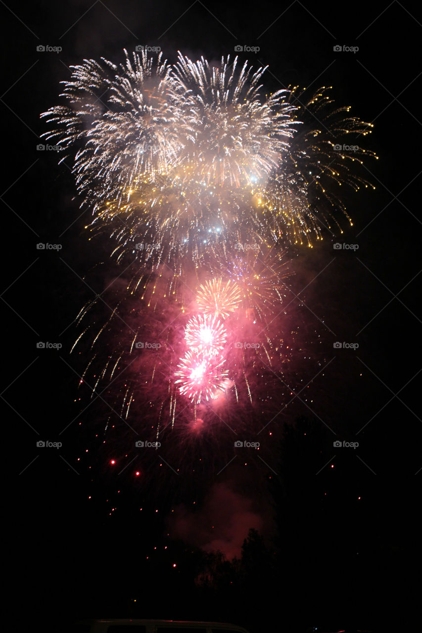 Fireworks, holiday, lights, flicker, splash, celebration, joy, sky, black sky, bright lights against the black sky, night, summer, night sky,
Bright lights of the salute against the black sky