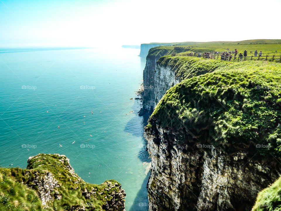 Cliffs and ocean bridlington