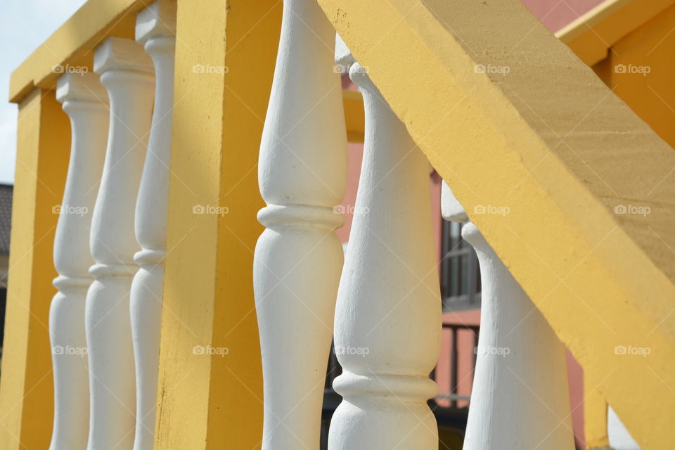 Yellow balcony at Curacao