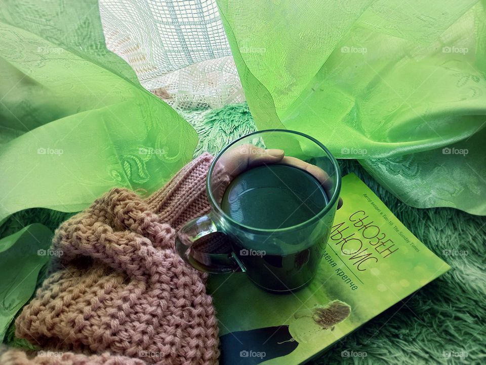 reading your favorite book near the window and black coffee