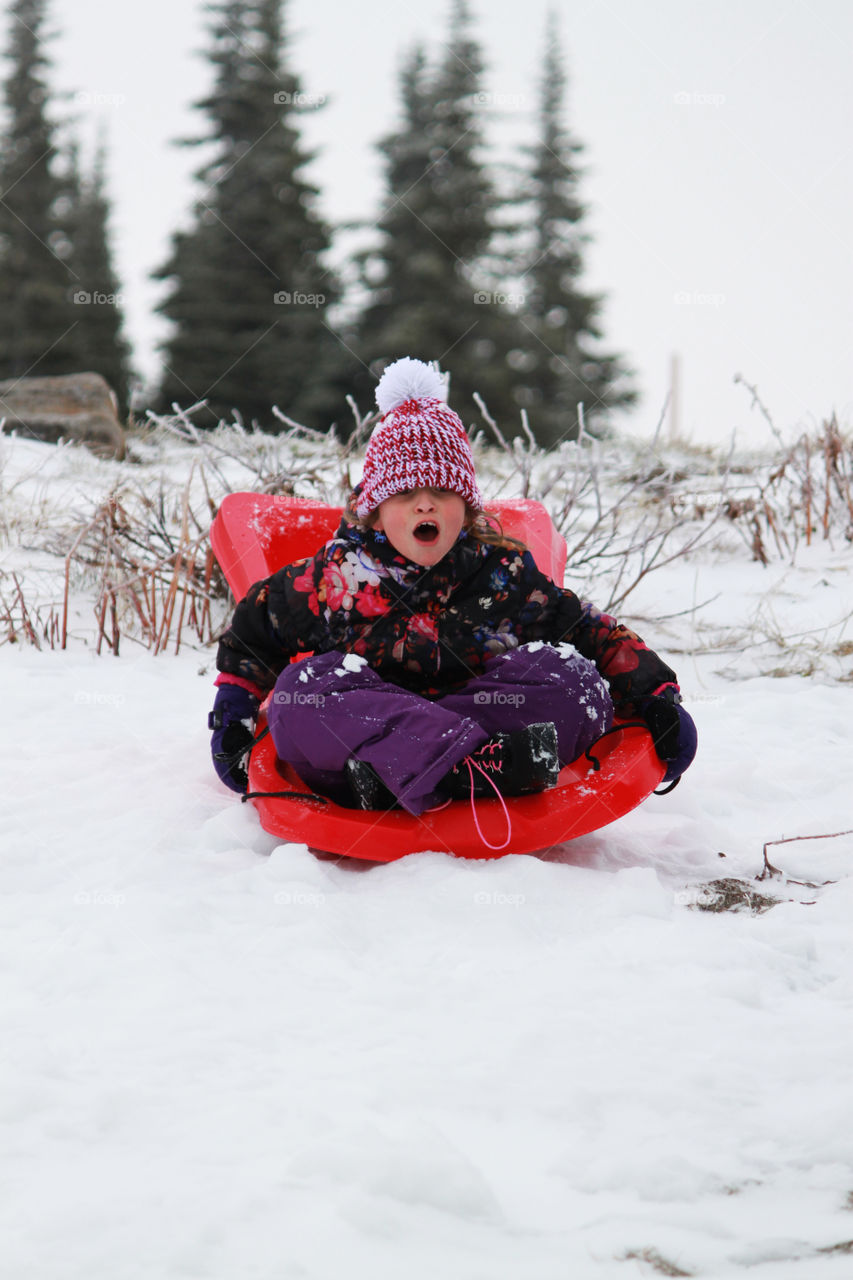 Child sledding