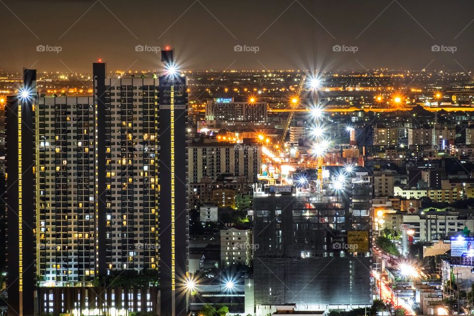 Beautiful light of building in Bangkok