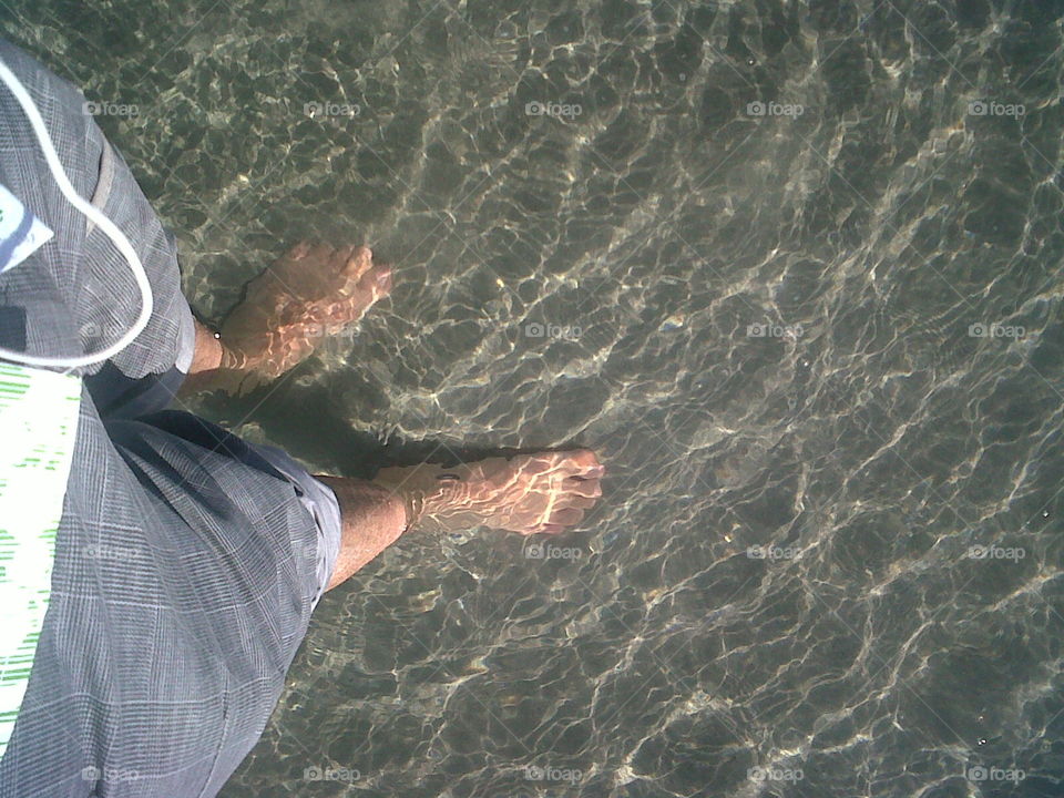 Feet in the water. On a hot Sunday afternoon. With my own thoughts on the beach.