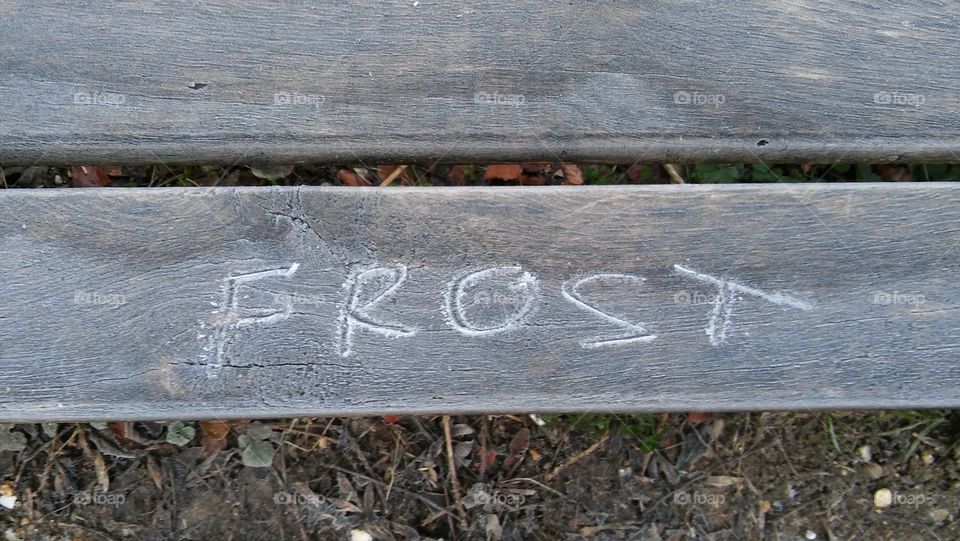 A Wooden Frosty Bench