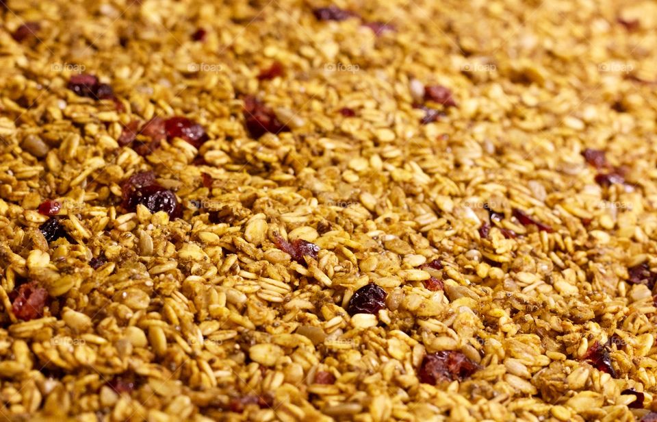 Pumpkin Spice Granola with cranberries and chia seed 