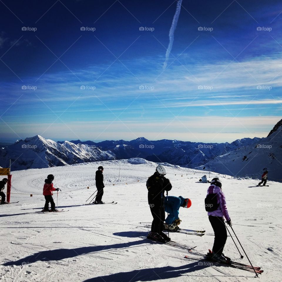 Italian Alps Christmas day skiing. Taken in the mountains outside Turin