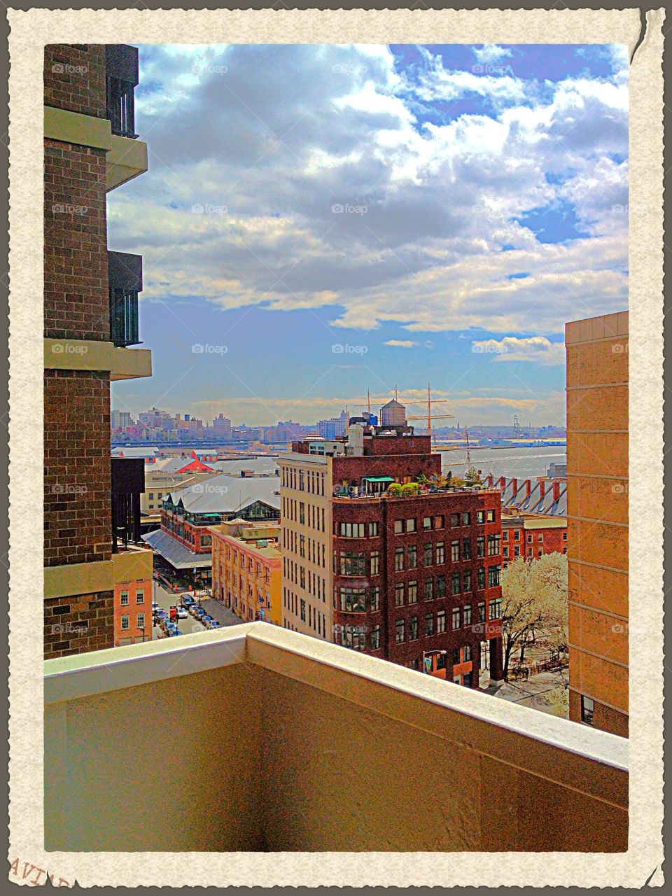 Pretty New York City View from Apartment Balcony