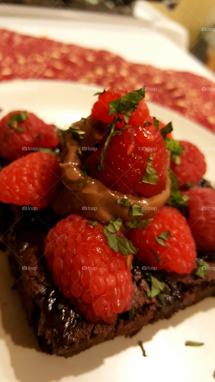 When you have brownies & raspberries, why not?