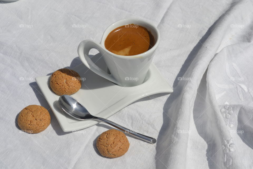 Tea and cookies on the table