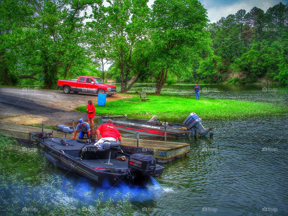 Boats at lake Paris